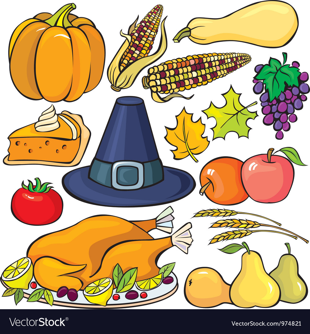 Thanksgiving Day Icon Set Royalty Free Vector Image