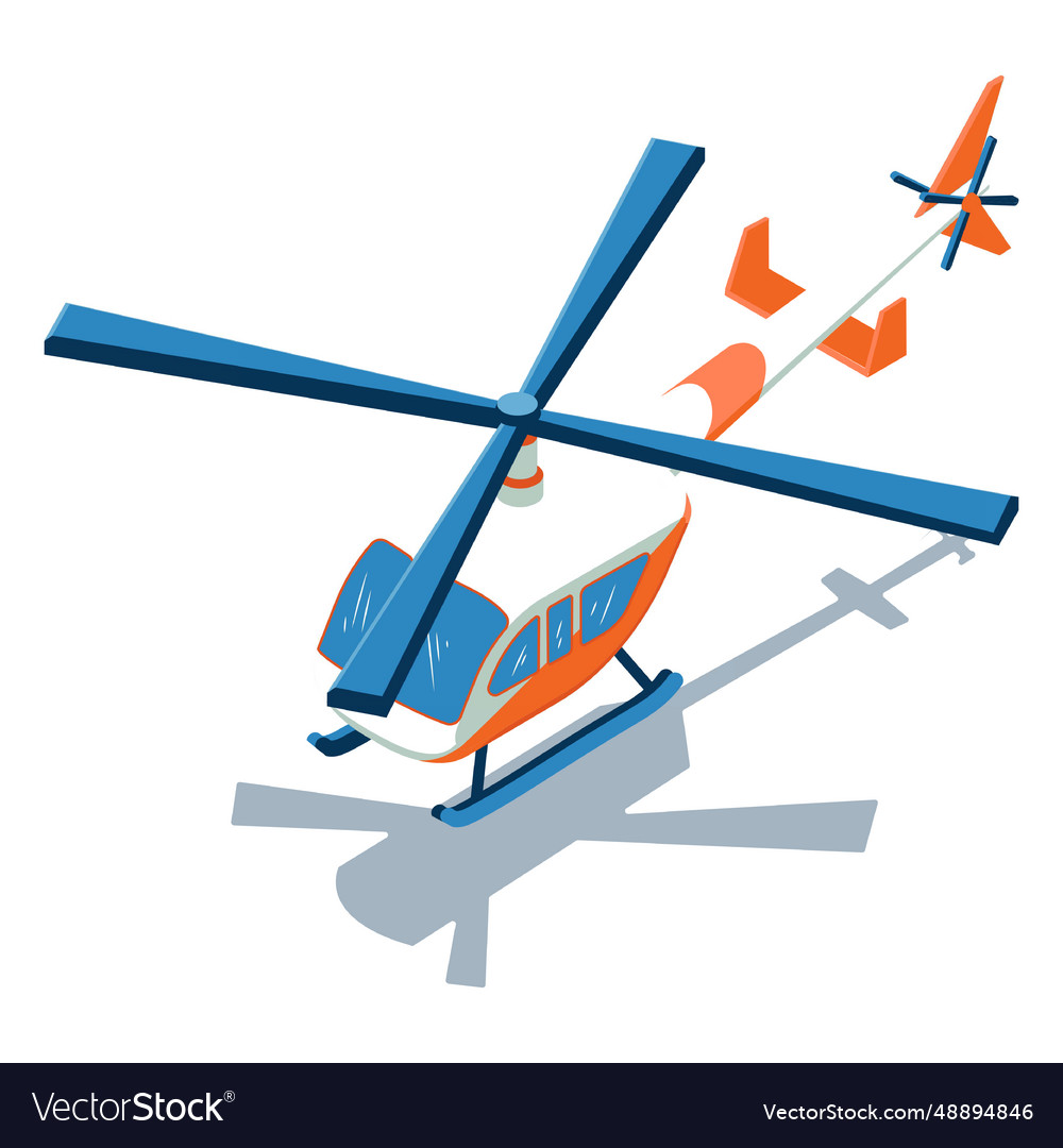 Isometric Transport Helicopter Royalty Free Vector Image