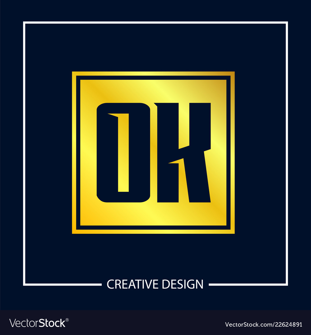 Initial Letter Ok Logo Template Design Royalty Free Vector