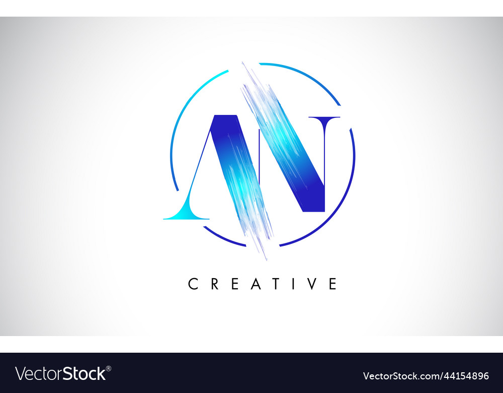 An Brush Stroke Letter Logo Design Blue Paint Vector Image