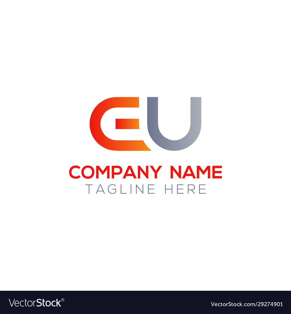 Initial Eu Letter Logo With Creative Modern Vector Image