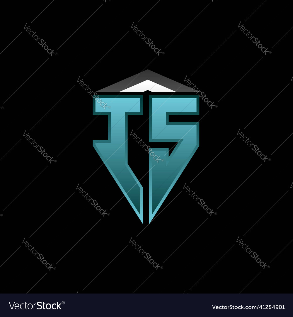 Is Logo Shield Blue Light Style Design Royalty Free Vector