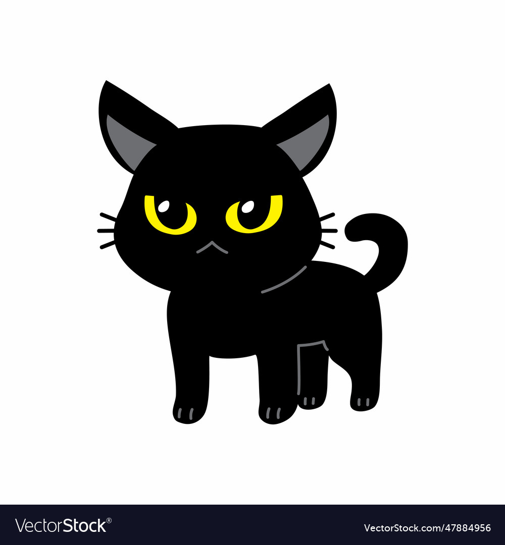 Cartoon Character Black Cat Royalty Free Vector Image