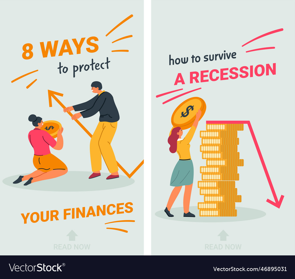 How To Survive Recession Ways To Protect Money Vector Image