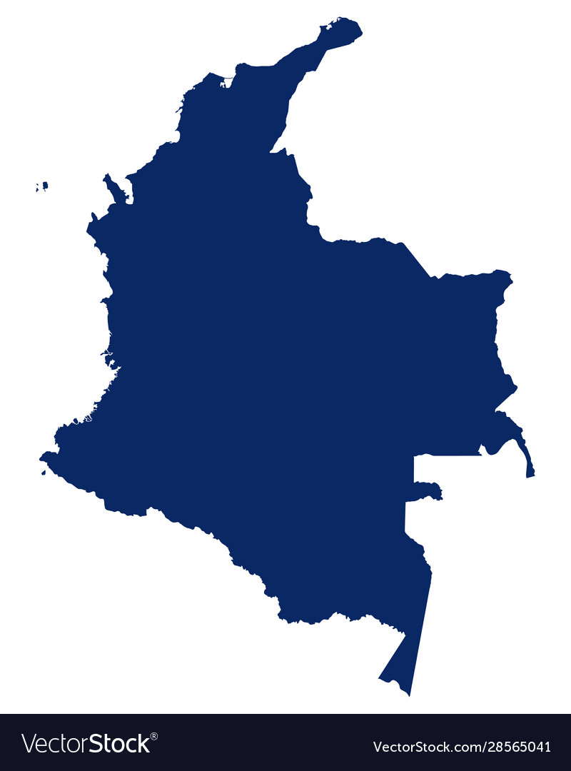 Map Colombia In Blue Colour Royalty Free Vector Image