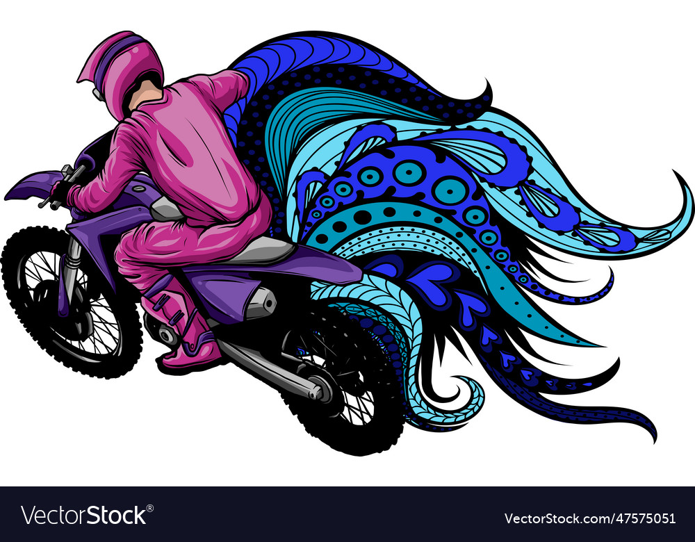 Motocross Rider Ride The Bike Royalty Free Vector Image