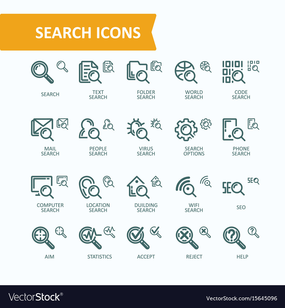 Set Of Fine Line Icons Of Royalty Free Vector Image