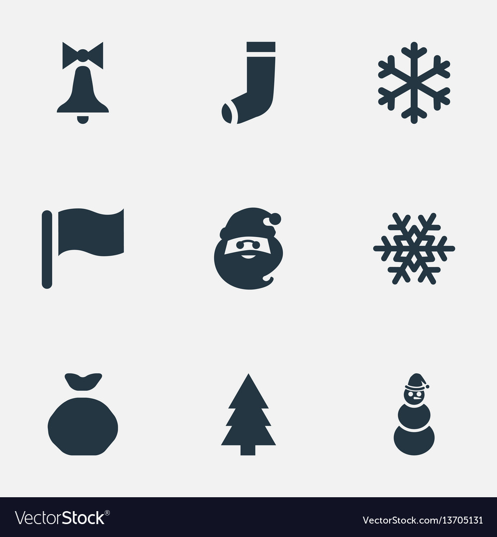 Set Of Simple Christmas Icons Royalty Free Vector Image