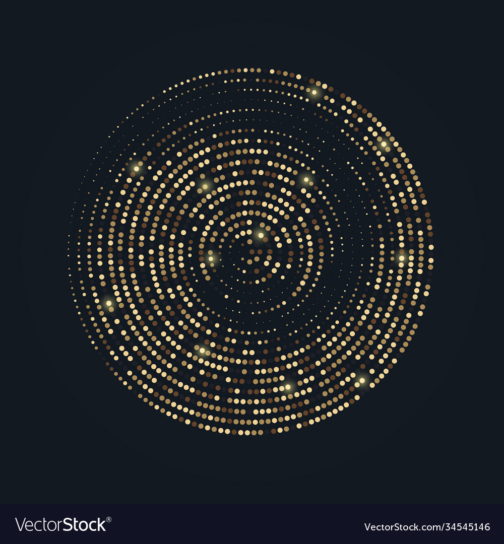 Radial Golden Halftone Patterh Gold Luxury Vector Image