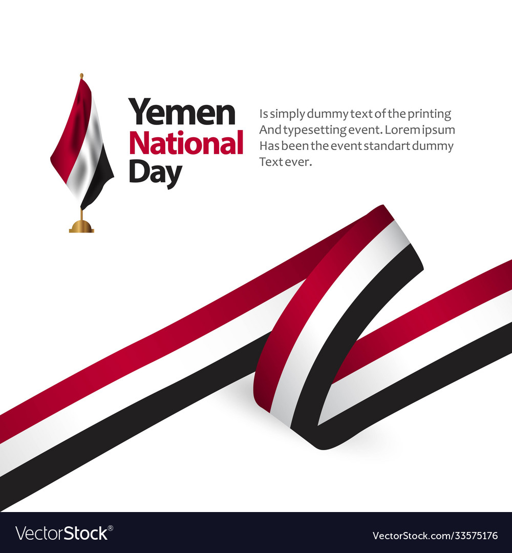 Yemen National Day Flag Template Design Royalty Free Vector