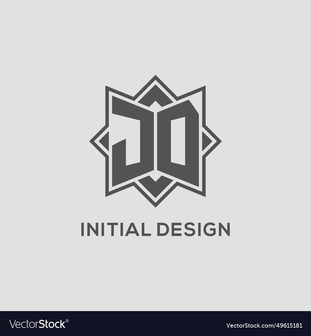 Monogram Jd Logo With Eight Point Star Style Vector Image