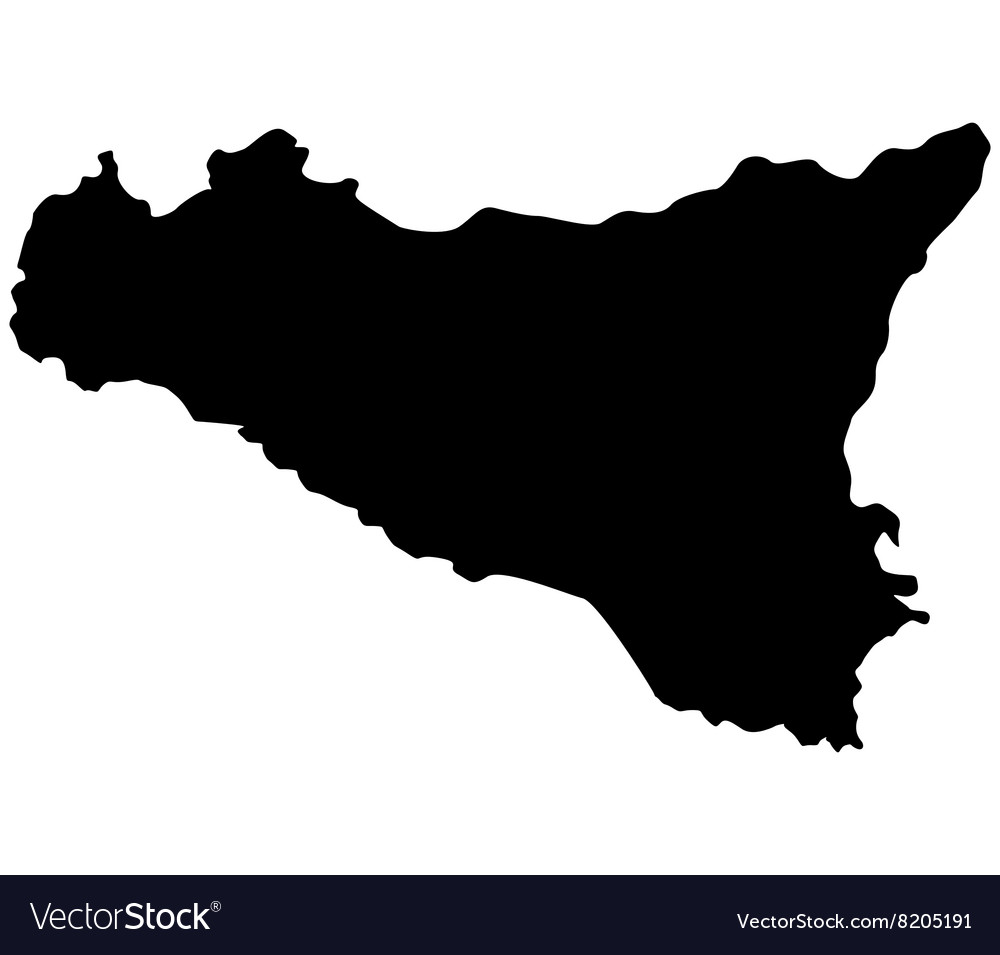 Map Sicily Royalty Free Vector Image Vectorstock