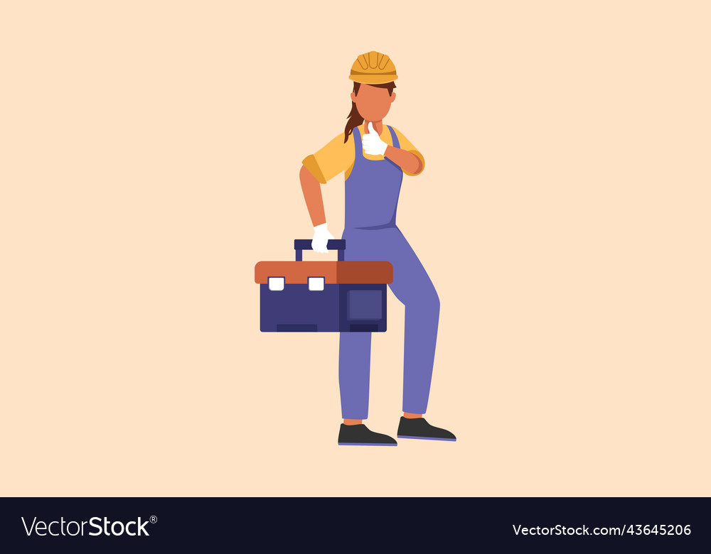 Business Flat Cartoon Style Drawing Handywoman Vector Image