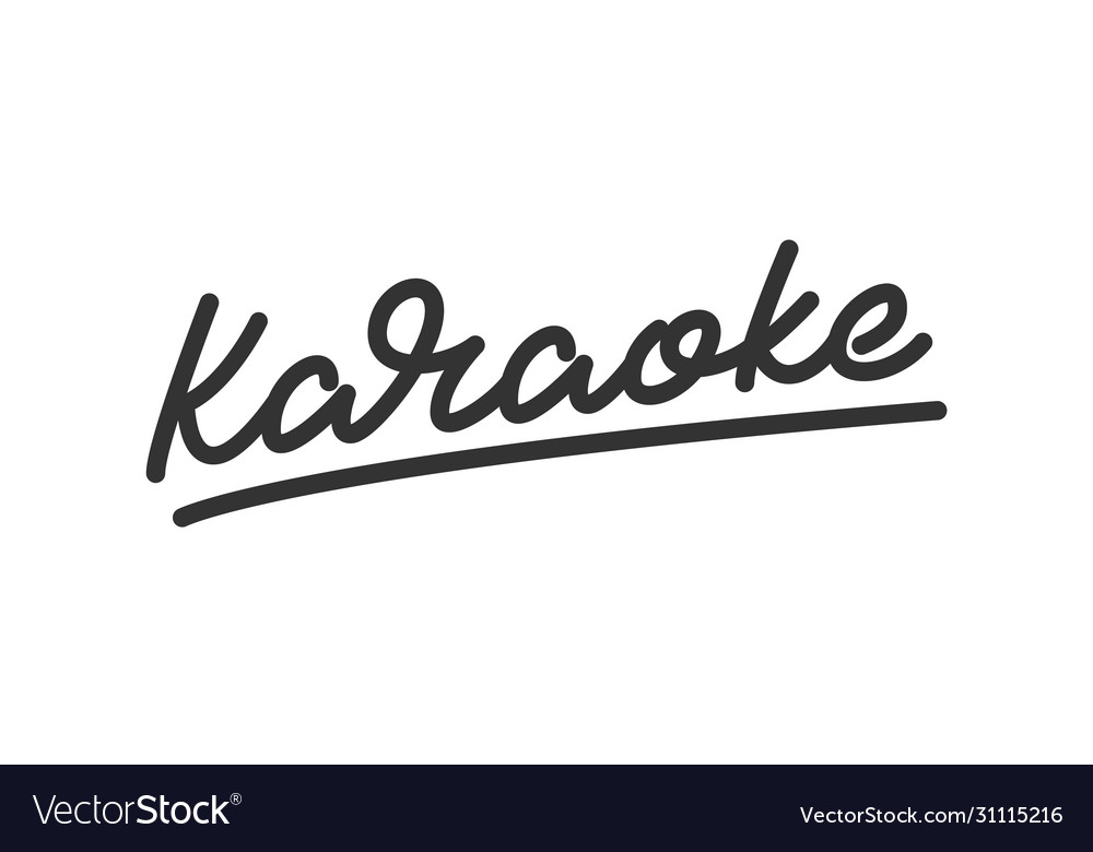 Karaoke Lettering Calligraphy For Bar Royalty Free Vector