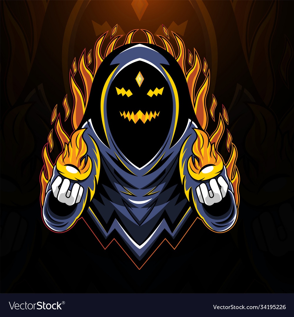 Ghost Esport Mascot Logo Design Royalty Free Vector Image