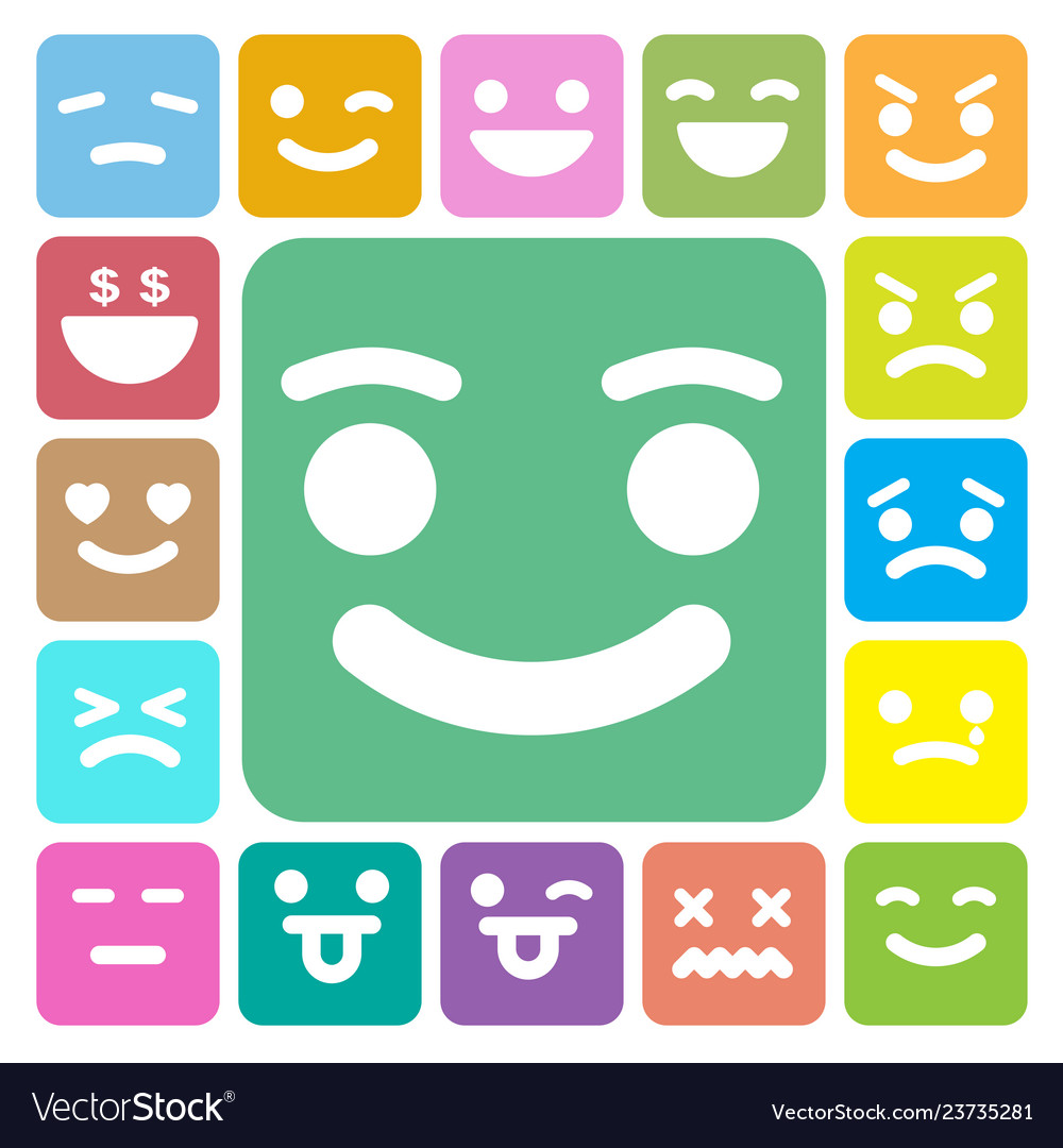 Smiley Faces Icons Set Royalty Free Vector Image