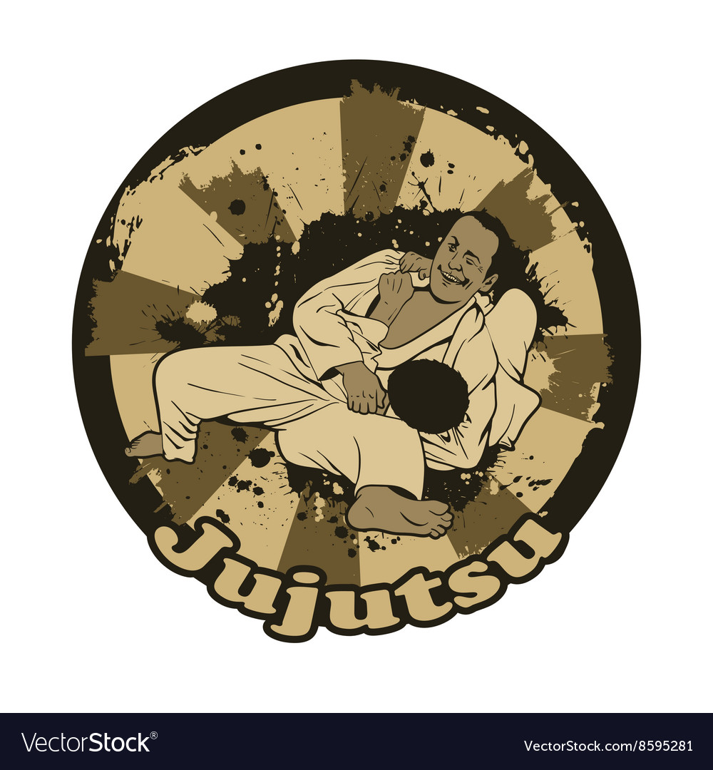 With Brazilian Jiu Jitsu Royalty Free Vector Image