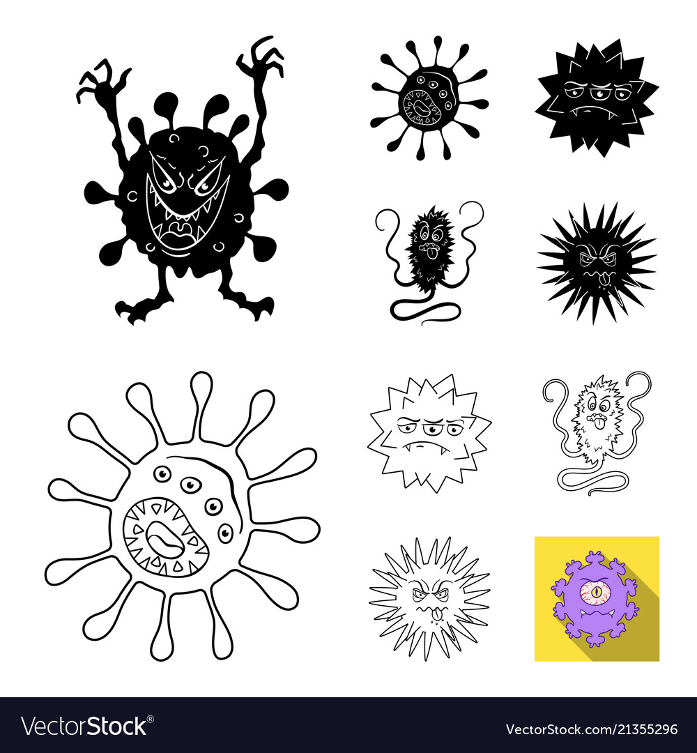 Different Types Of Microbes And Viruses Royalty Free Vector