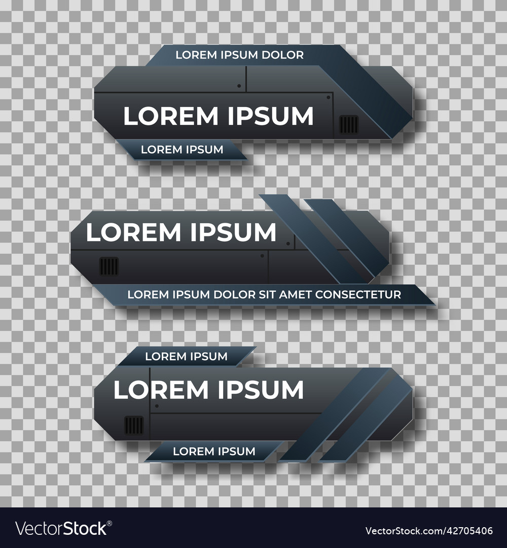 Modern Geometric Lower Third Banner Template Vector Image