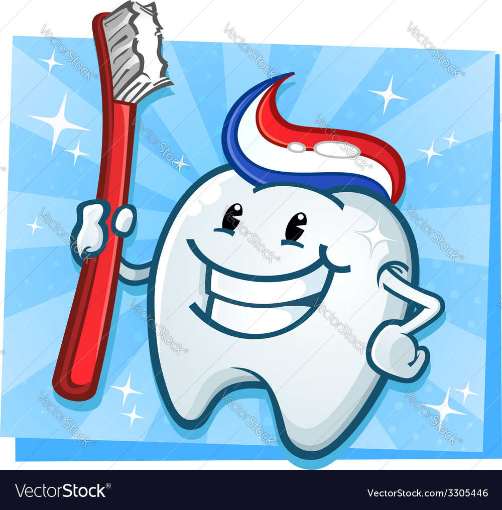 Tooth Cartoon Character Royalty Free Vector Image