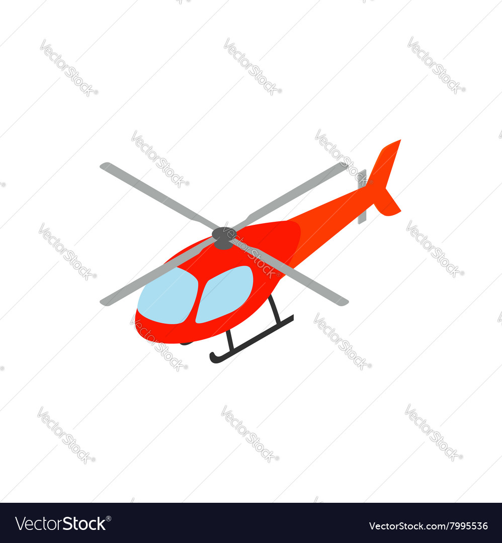 Helicopter Icon Isometric 3d Style Royalty Free Vector Image