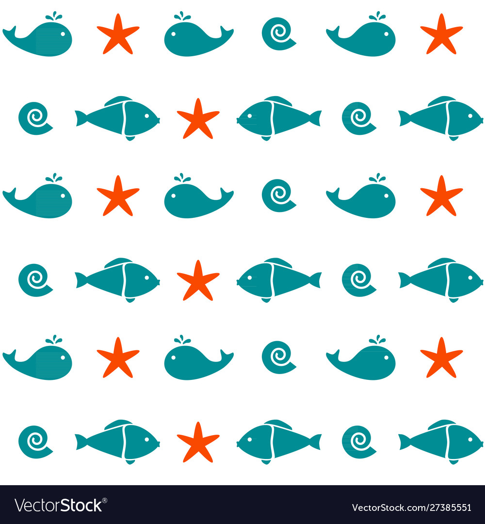 Sea Seamless Pattern Royalty Free Vector Image