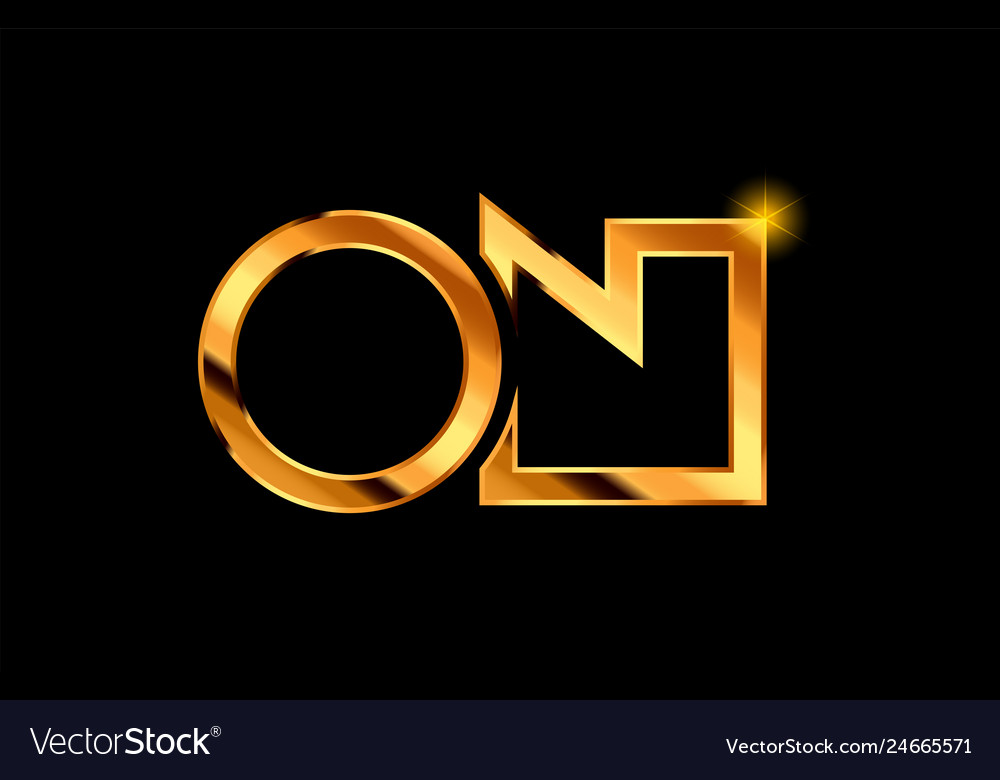 Gold Golden Metal Alphabet Letter Logo Royalty Free Vector