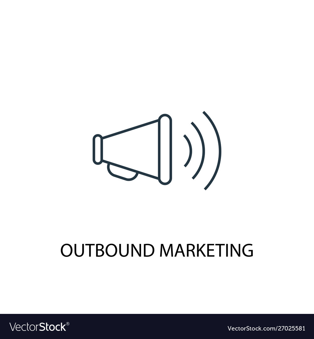 Outbound Marketing Concept Line Icon Simple Vector Image