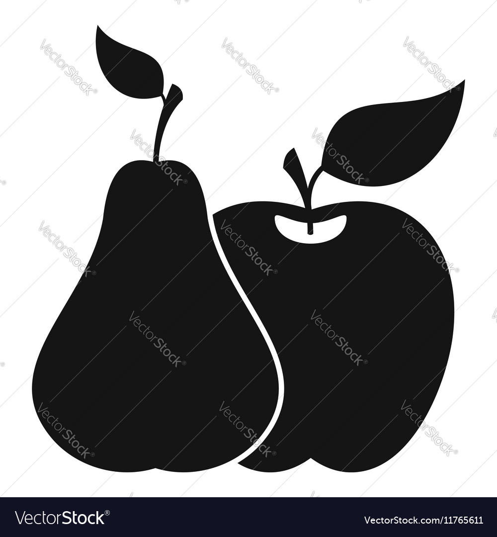 Apple And Pear Icon Simple Style Royalty Free Vector Image