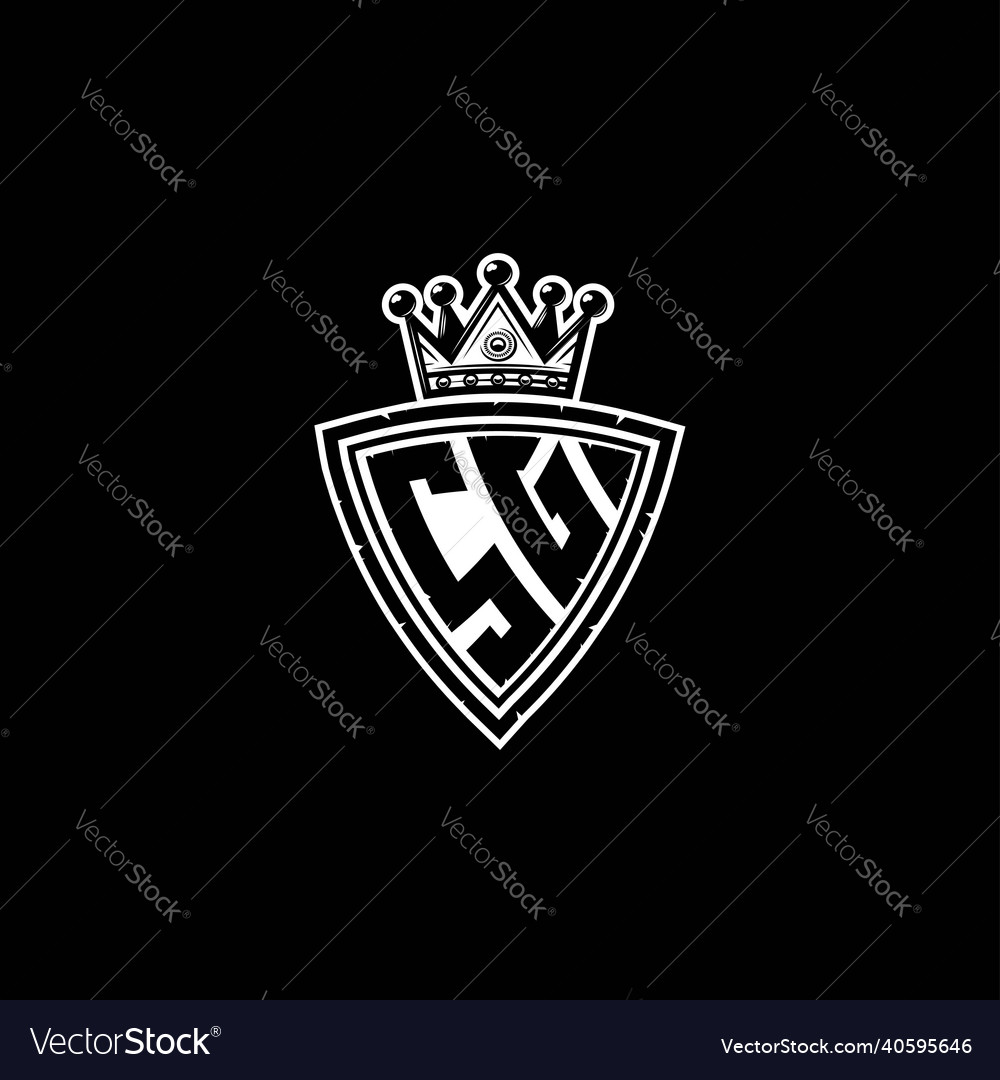 Sg Logo Monogram Shield Crown Luxury Design Vector Image