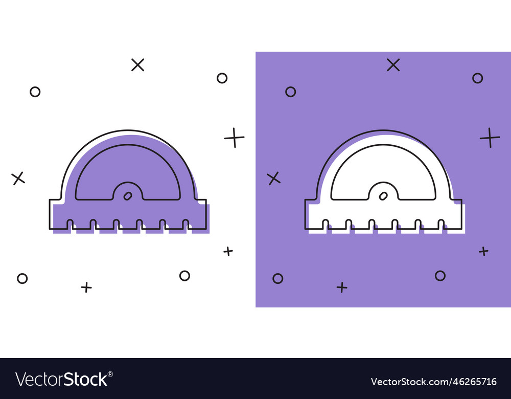 Set Protractor Grid For Measuring Degrees Icon Vector Image