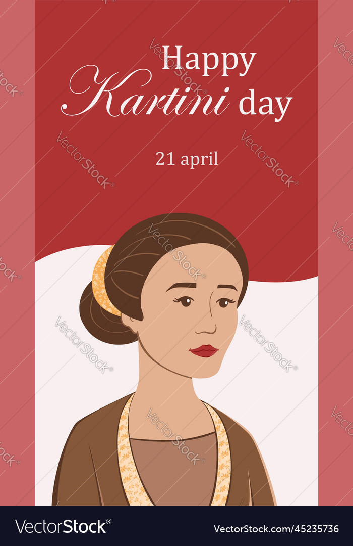 Selamat Hari Kartini Translation Happy Royalty Free Vector