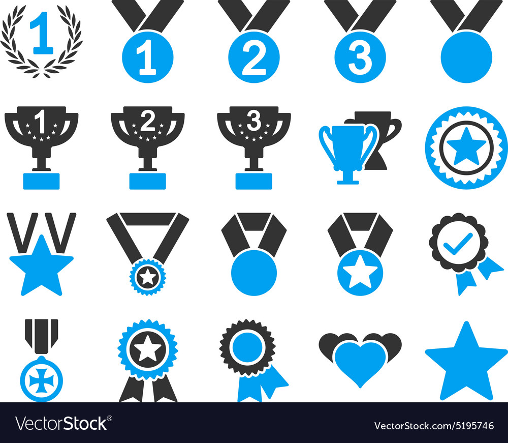 Competition And Success Bicolor Icons Royalty Free Vector