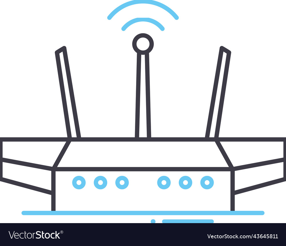 Wifi Router Line Icon Outline Symbol Royalty Free Vector