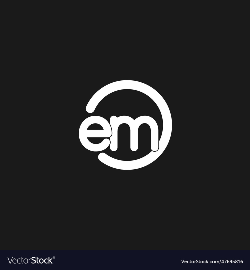 Initials Em Logo Monogram With Simple Circles Vector Image