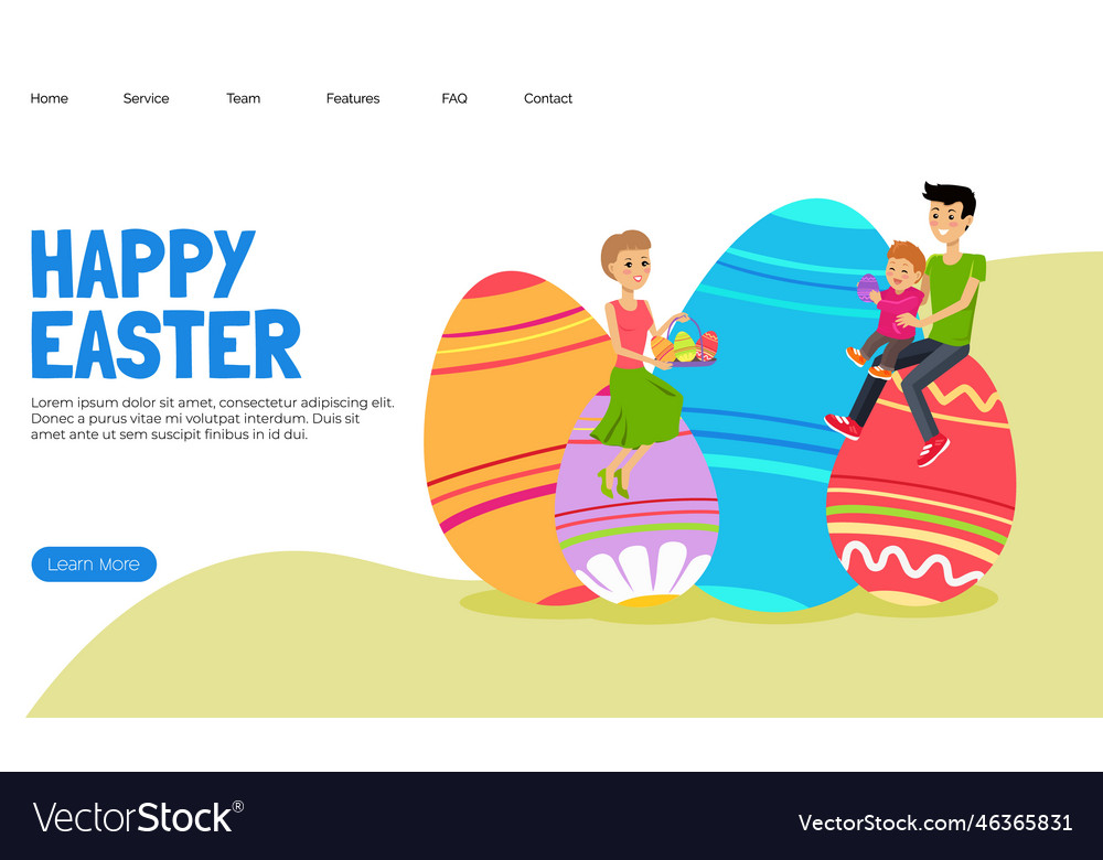 Easter Poster And Banner Template With Eggs Vector Image