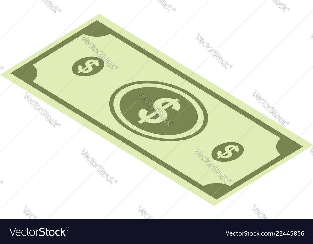 Dollar Paper Icon Set Isometric Style Royalty Free Vector