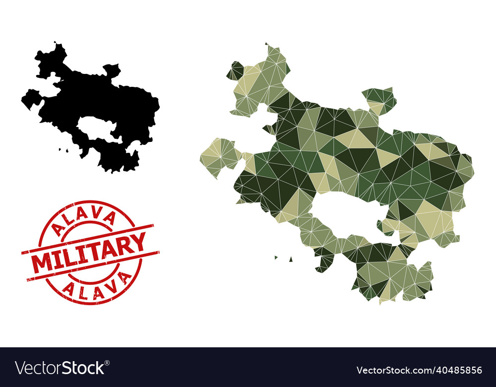 Triangulated Mosaic Map Of Alava Province Vector Image