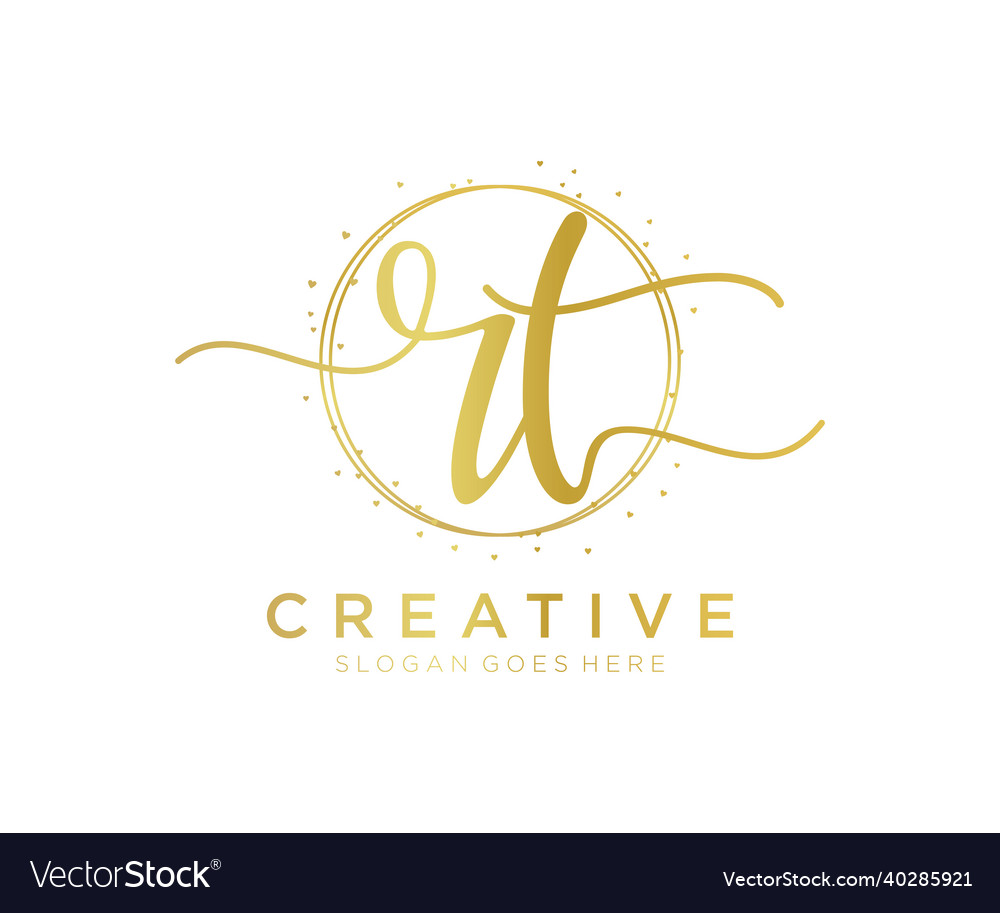 Initial Rt Feminine Logo Usable For Nature Salon Vector Image