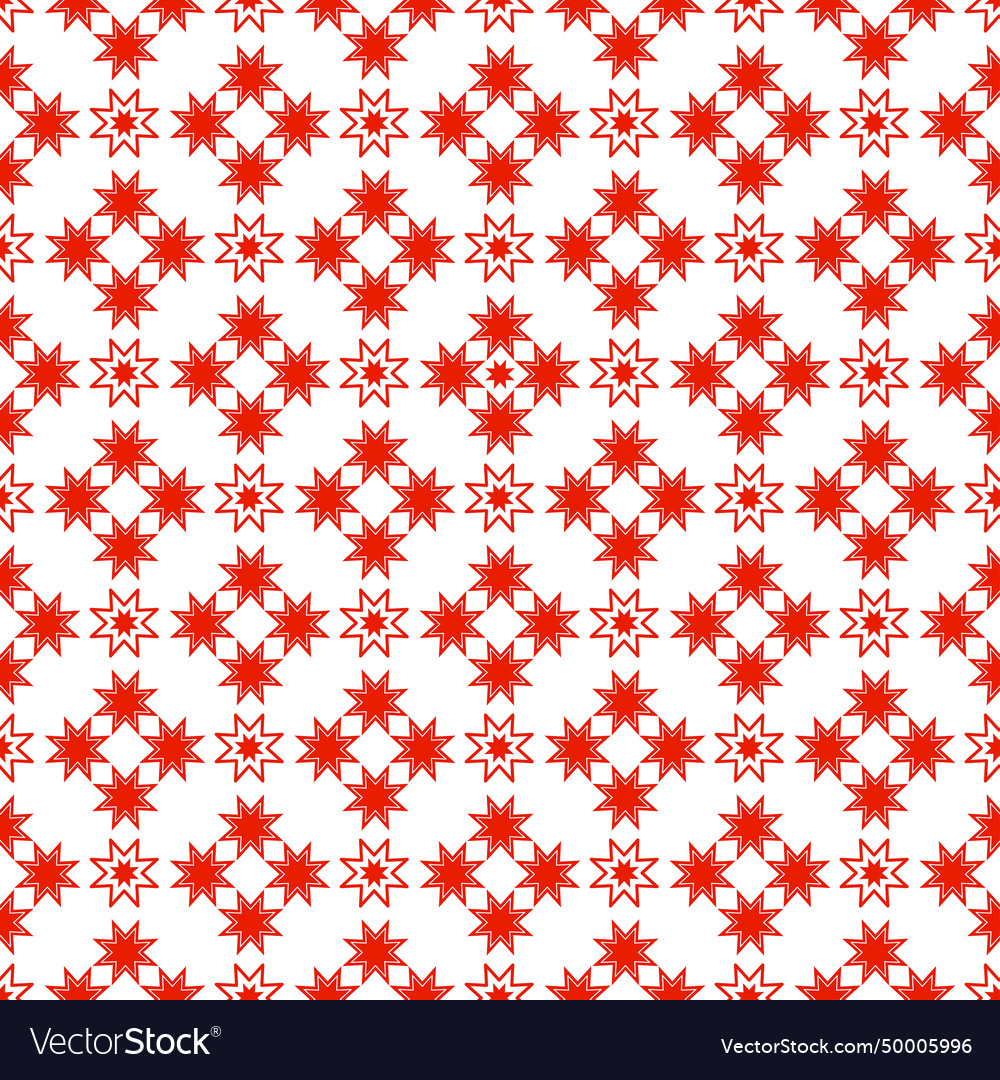 Moroccan Tile Red White Seamless Pattern Simple Vector Image