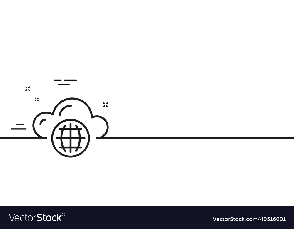 Cloud Computing Line Icon Internet Data Storage Vector Image