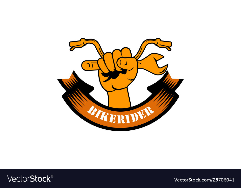 Bike Motorcycle Rider Logo Design Royalty Free Vector Image