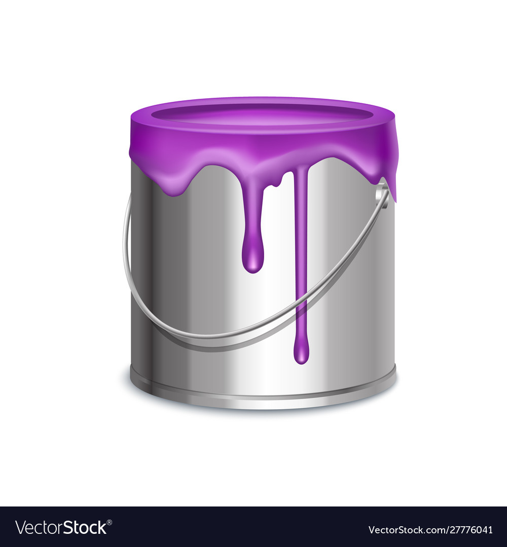 Realistic 3d Detailed Paint Metallic Bucket Vector Image