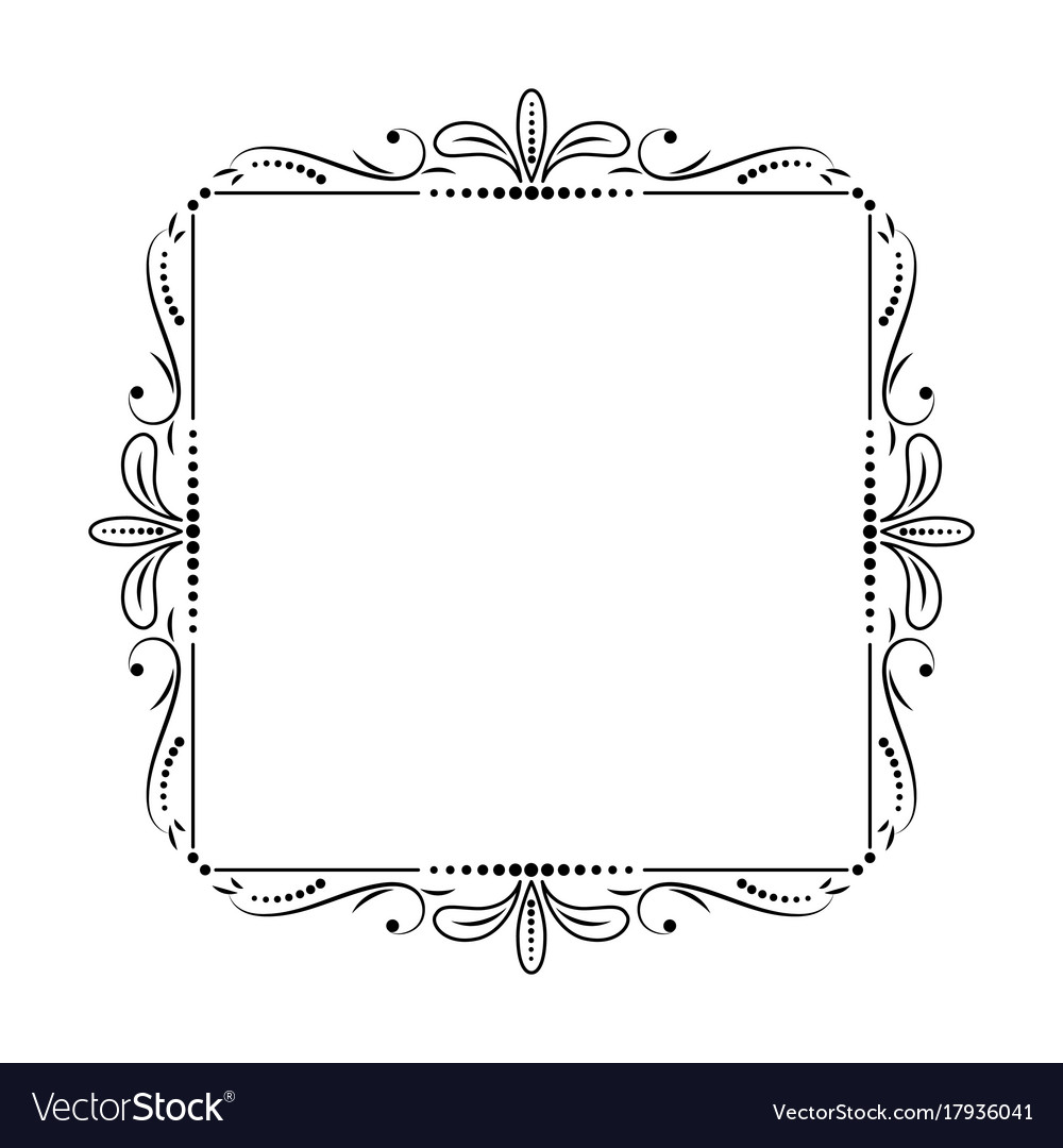 Square Frame With Leaves And Monograms Royalty Free Vector