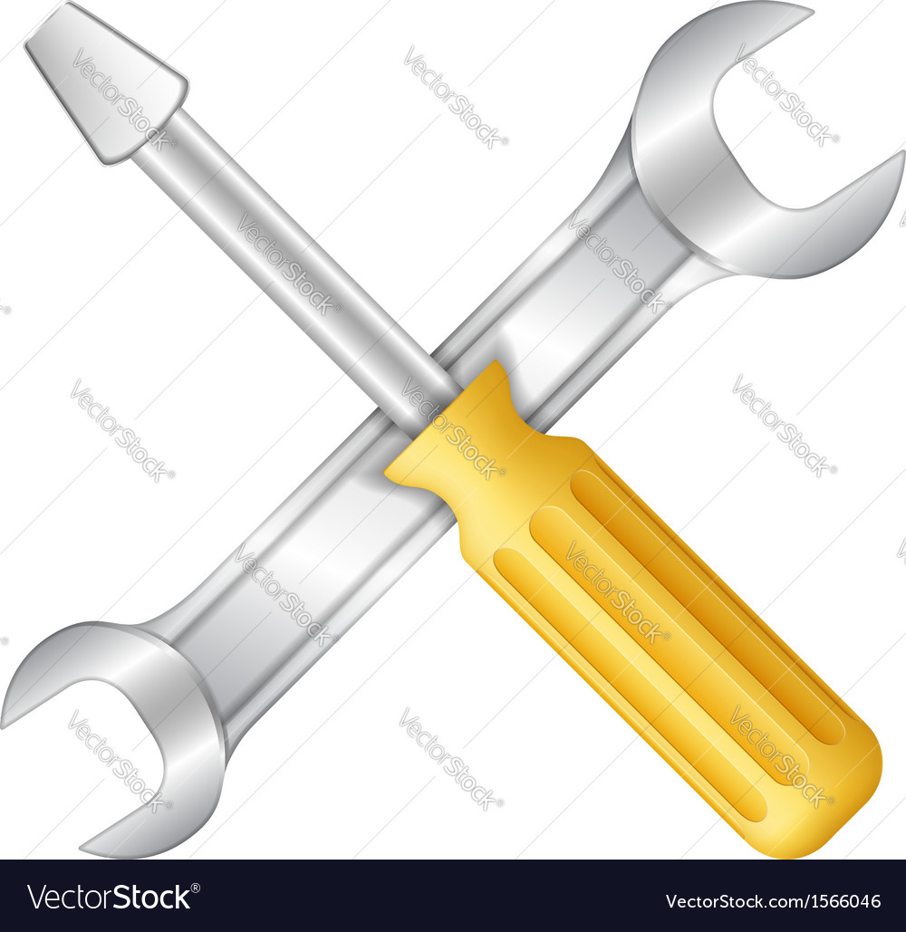 Screwdriver And Wrench Royalty Free Vector Image