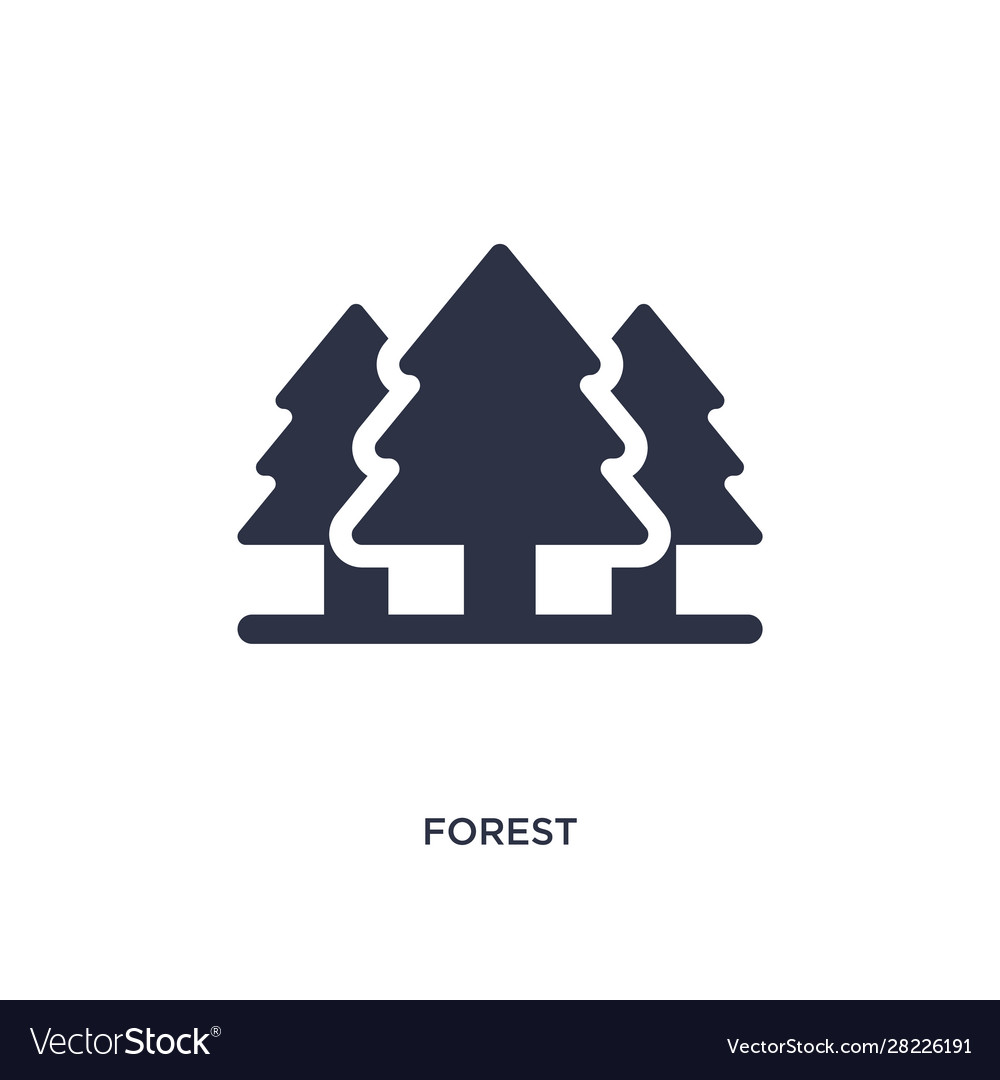 Forest Icon On White Background Simple Element Vector Image