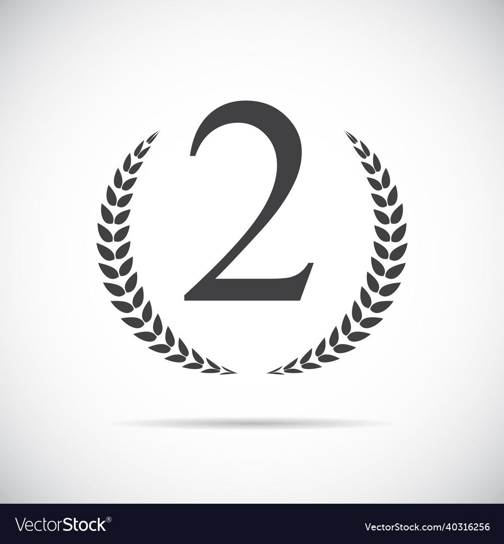 Second Place Laurel Design Label Royalty Free Vector Image