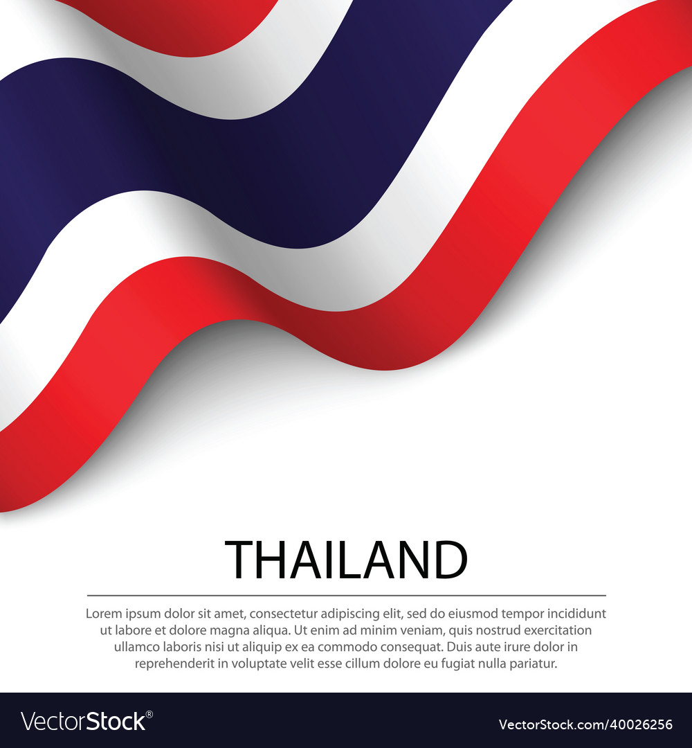 Waving Flag Of Thailand On White Background Vector Image