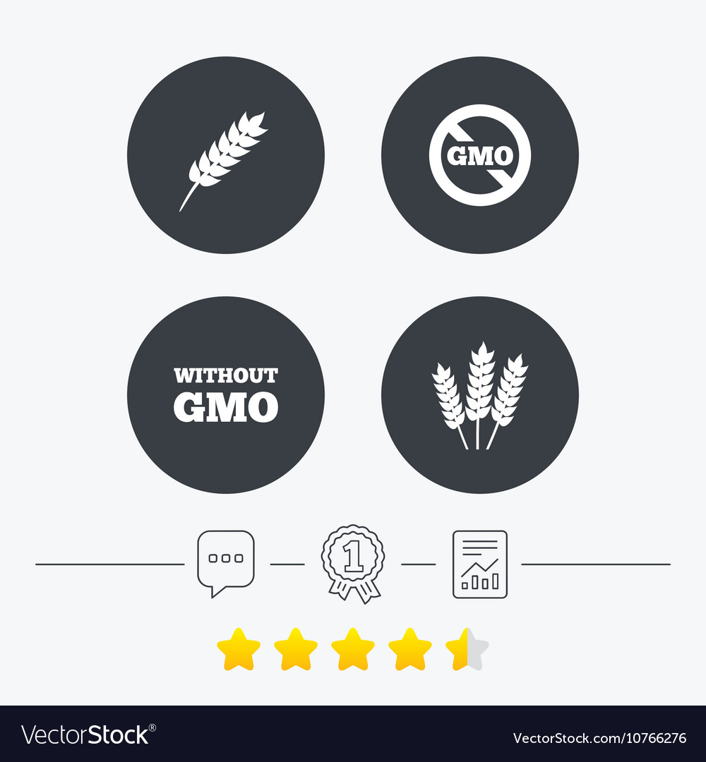 Agricultural Icons Gmo Free Symbols Royalty Free Vector