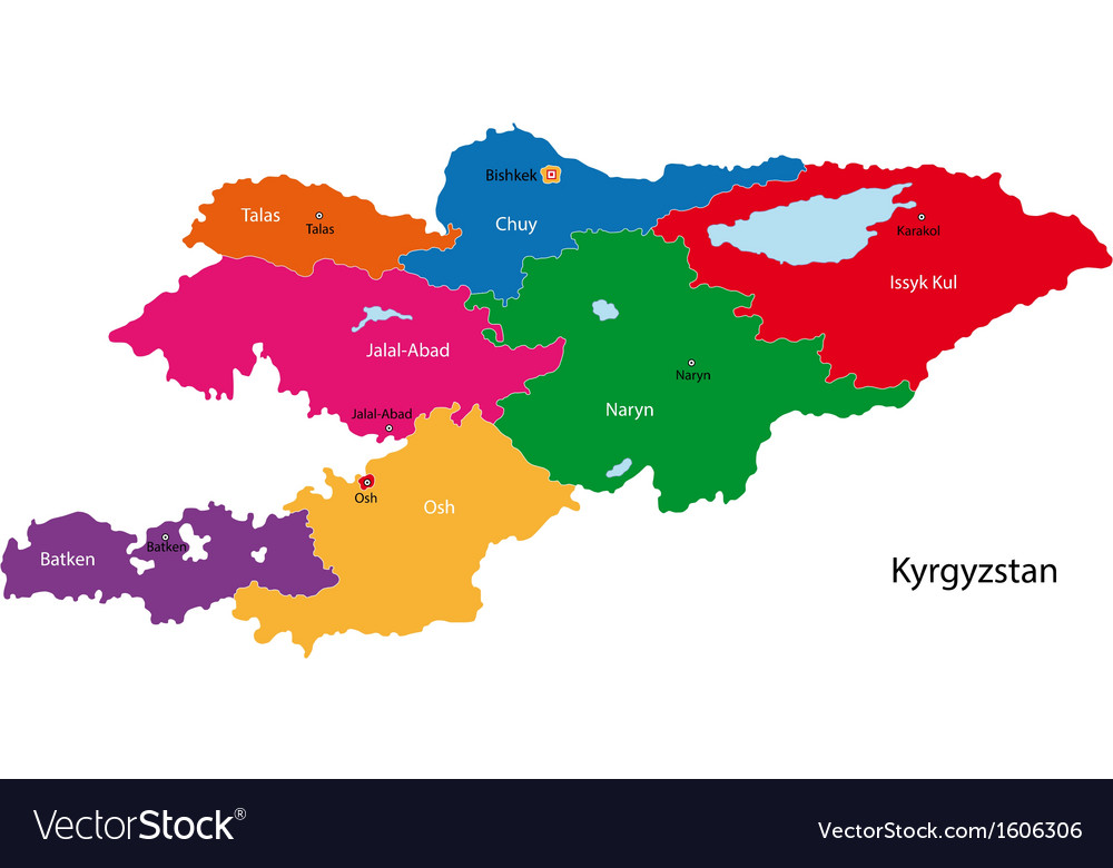 Карта киргизии по областям